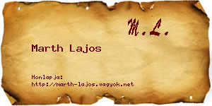Marth Lajos névjegykártya